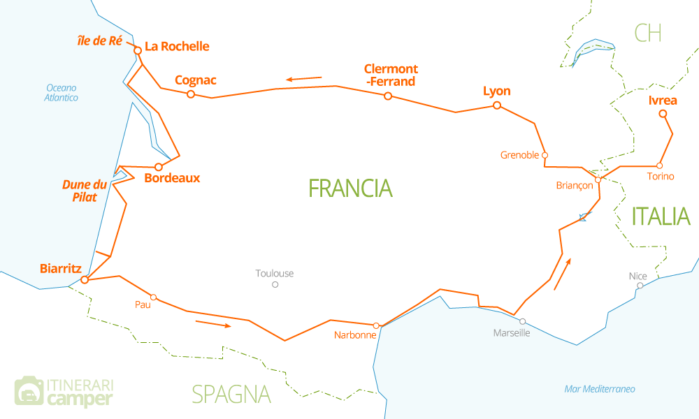 mappa francia aquitania