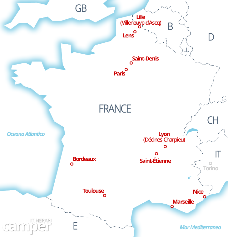 mappa francia euro 2016
