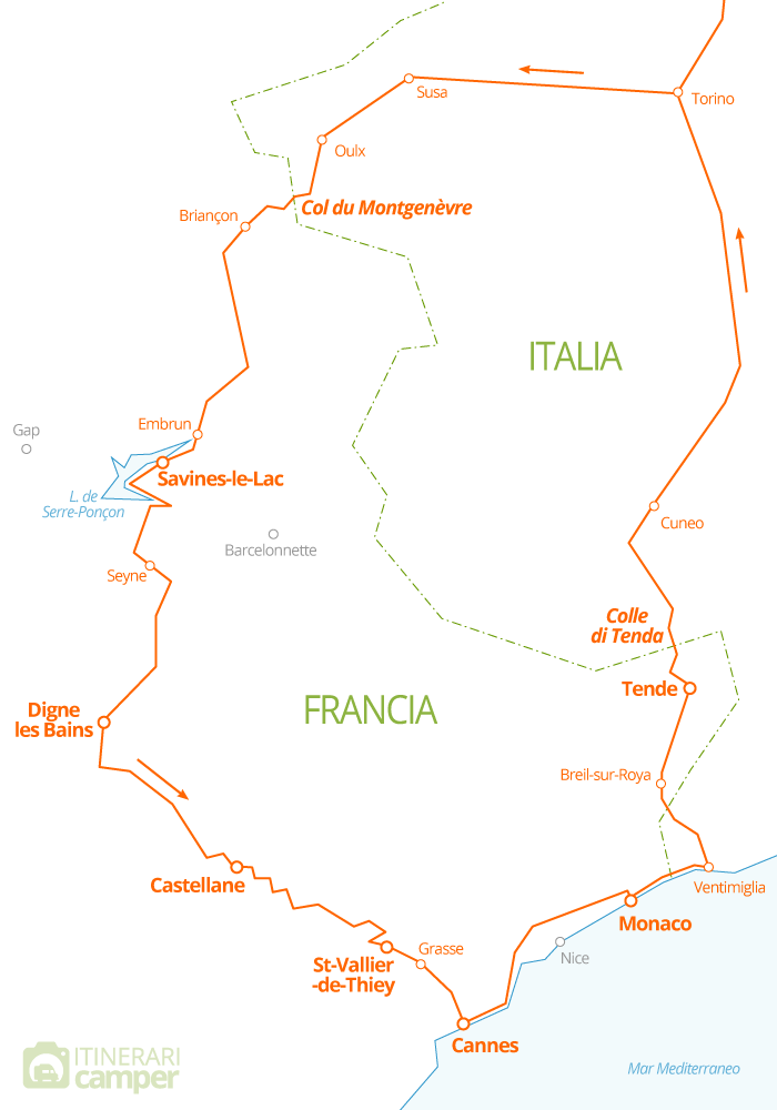 mappa provenza costa azzurra