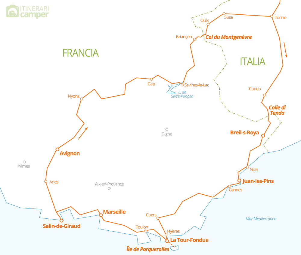 mappa francia costa azzurra camargue