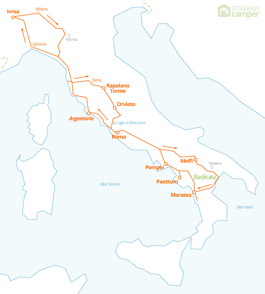 cartina itinerario basilicata